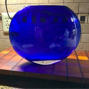 Blown glass oval vase